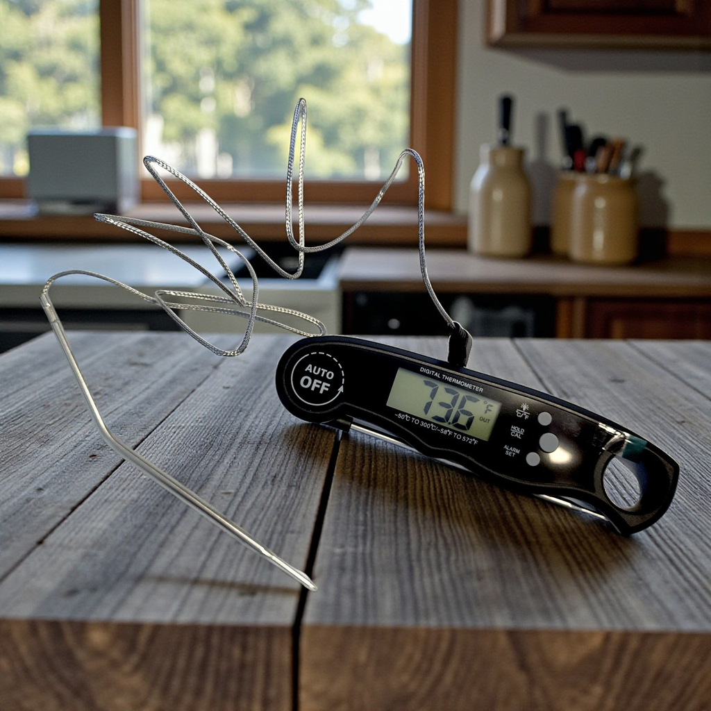 Thermomètre - pour BBQ à double sonde - ouvert avec double sonde.webp