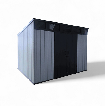 [CAPOLY1V096X120-CD] Cabanon en Polypropylène - 1 versant - 8'x10' - Gris
