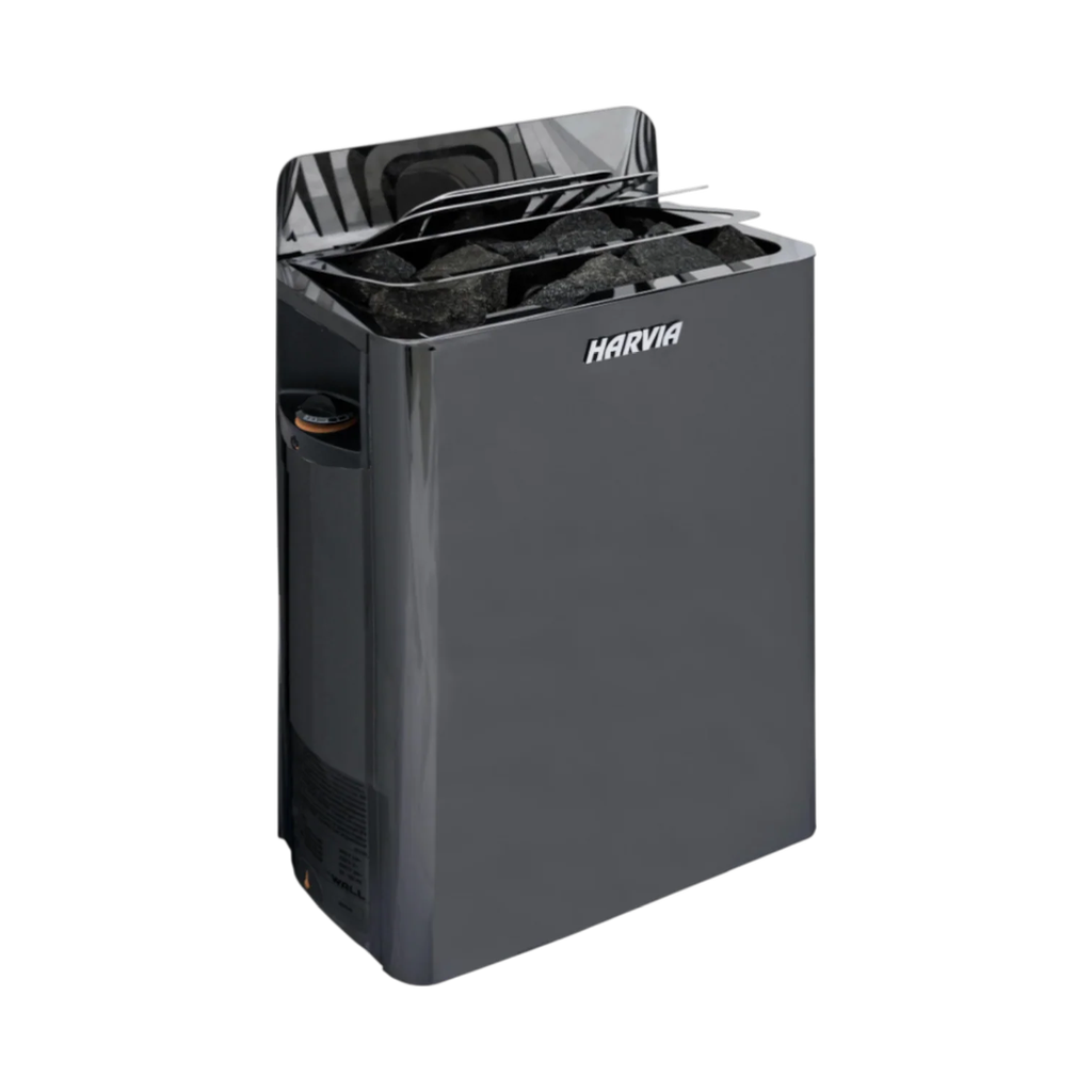 [HSW8U1B-P] HARVIA WALL - SW80 NOIR COMMANDE INTÉGRÉS & PIERRES