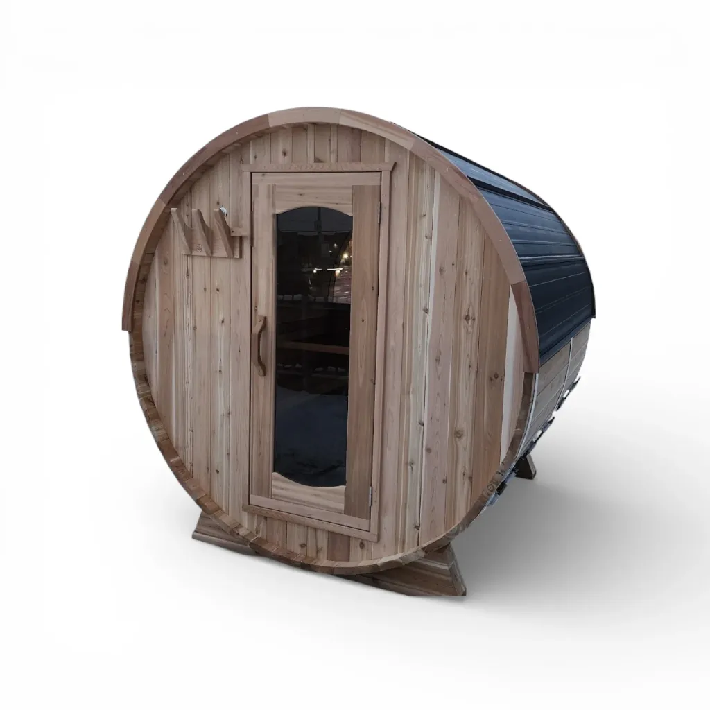 Sauna Boréal - Baril Traditionnel 7' x 6' (Je possède déjà mon chauffage, 🔨 Kit prêt à monter (ramassage gratuit))